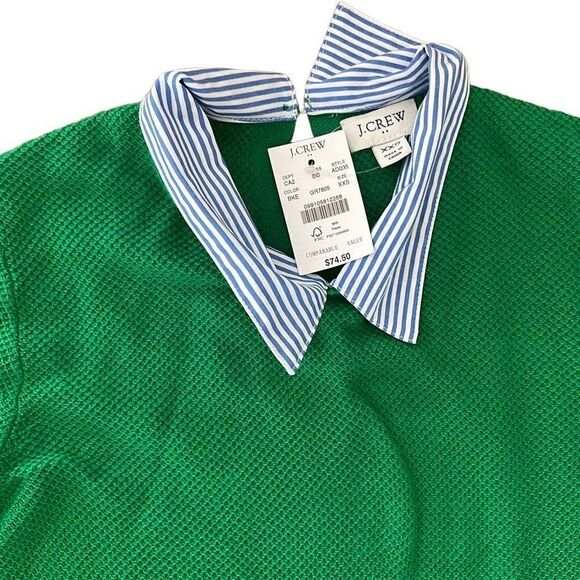 J. Crew Women’s XXS Pullover Collared Long Sleeve Green Sweater NWT MSRP:65 - Picture 3 of 5